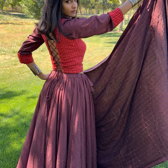Rust Lehenga Set - Picture 6 of 9